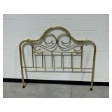 Queen Size Brass Finish Headboard with Scroll Design