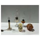 Electric Lamp, Oil Lamps, and Decorative Objects
