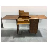 Wooden Sewing Machine Cabinet with Drawers