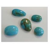 (5) Patagonia Turquoise Cabochons...35.50 carats