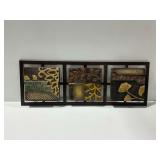 Metal Wall Art Panel with Mixed Media Tiles