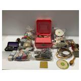 Sassaby Train Case Style Sewing Box with Spools and Notions