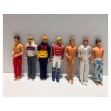(7) Vintage Mattel Ken Dolls with Various Outfits