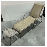 Metal Frame Outdoor Lounge Chair and Footstool