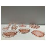 Pink Depression Glassware... Divided Dishes, Platters, and More