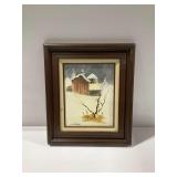 Jim Patterson Original Oil Painting on Canvas Winter Barn Landscape