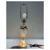 Etched Crystal and Brass Table Lamp with Night Light Function... needs shade
