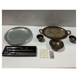 Silverplate Tableware and a Carvel Hall Carving Set in Presentation Box