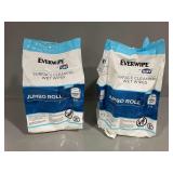 (2) Everwipe by Tork Surface Cleaning Wet Wipes Jumbo Rolls