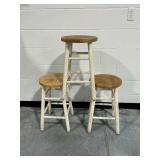 (3) Wooden Bar/Counter Stools