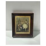 "La Esmeralda" Ballet Color Lithograph Depicting Carlotta Grisi and Monsieur Perrot in Antique Frame