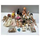 Mixture of Vintage Dolls and Figures Including Kewpie Doll