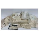 Textiles with Lace Doilies and Embroidered Linens
