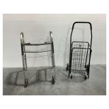 Adjustable Walker and Rolling Utility Cart