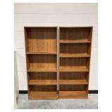 (2) Wooden Bookshelves....one missing shelf bracket