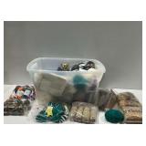 Yarn, Embroidery Thread, and Knitting Needles Assortment
