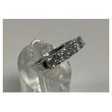 Sterling Silver Emerald Cut 5-Stone Ring, Size 9