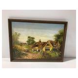 Framed 1942 Landscape Oil Painting by F. C. Grade