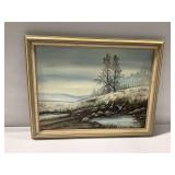 Landscape Oil Painting on Canvas Signed Bennett 1992