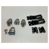 (4) Padlocks with Keys and (2) Hasps