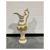 Decorative Figural Pitcher Vase with Gold Tone Accents