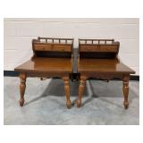 (2) Mid Century Mersman Wooden Step End Tables