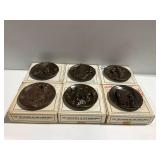 (6) The Treasures of the Dore` Bible Fused Bronze Plates with Original Boxes