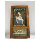 Antique Catholic Sick Call Box with Imagery and Holy Water Bottle