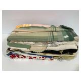 Tablecloths, Scarves, Crocheted Aprons, Pot Holders, and Other Textiles