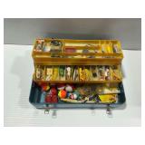 Old Pal Metal Tackle Box with Fishing Lures and Supplies