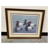 George C. Kieffer Ducks Unlimited Signed 'Pool 16 Cans' Framed Print