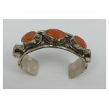 Tibetan Silver Cuff Bracelet with Stones