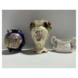 3-Piece Ceramic and Porcelain Decorative Vessel Group