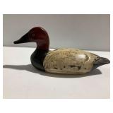 Carved Wooden Canvasback Drake Decoy Signed G. Lowenthal