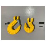 (2) Yellow Lifting Hooks with Pins