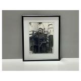 Framed 'Back Stairs' Black and White Photographic Print Signed J. Wells