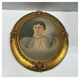 Antique Oval Portrait in Gilded Frame