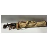 Group of Golf Clubs with Canvas Bag