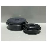 (2) Enamel Roasting Pans