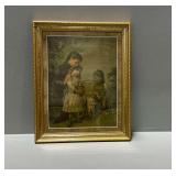 Framed Print of Benjamin Reinhart 19th Century Mourning Scene