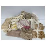 Crocheted Work, Lace, and Fabric Pieces... see photos