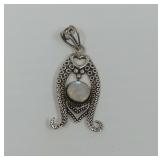 Sterling Silver Moonstone Pendant with Tentacle Motif