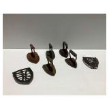 (5) Cast Iron Sadirons and (2) Trivets