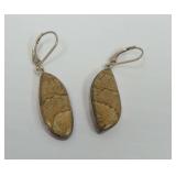 Sterling Silver Picture Jasper Dangle Earrings