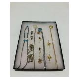 Costume Jewelry Assortment with Necklaces and Earrings