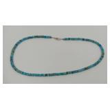 Turquoise Heishi Bead Necklace with Metal Clasp
