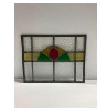 Stained Glass Panel with Geometric Motif