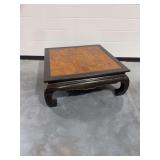 Low Asian Style Wooden Table with Parquetry Inlay Top