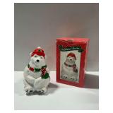 Ceramic Polar Bear Cookie Jar with Original Box