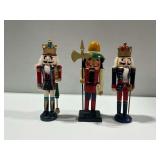 (3) Wooden Nutcracker Figures